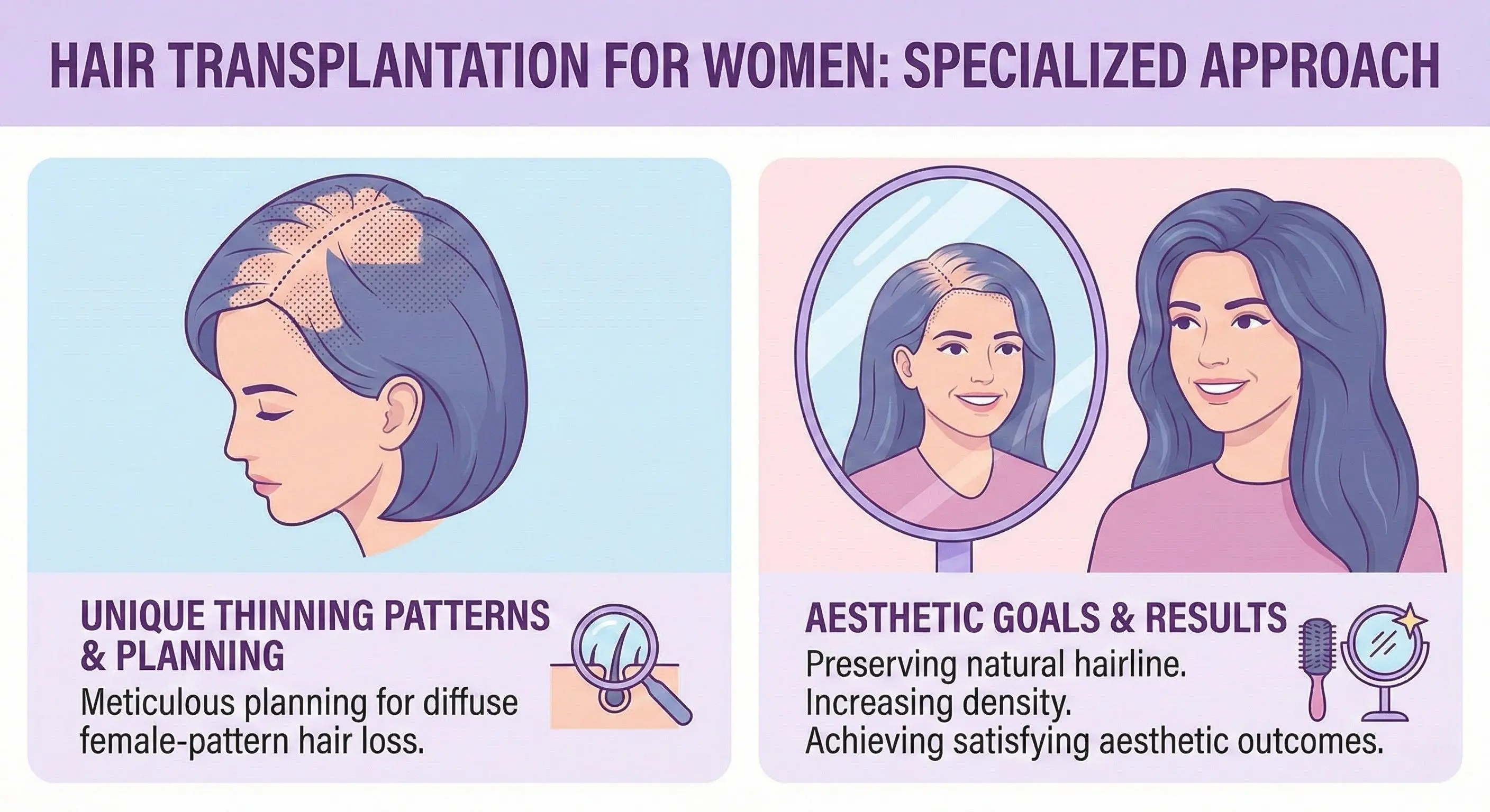 Aesthetic results of hair transplantation for women: Preserving natural lines and density